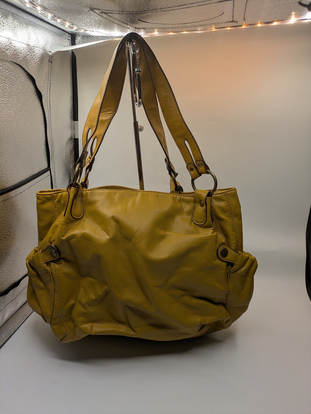 Relic Mustard Yellow Leather Shoulder Tote